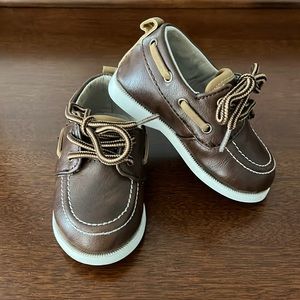 Dark Brown Boat Shoes Boy Toddler Size 4